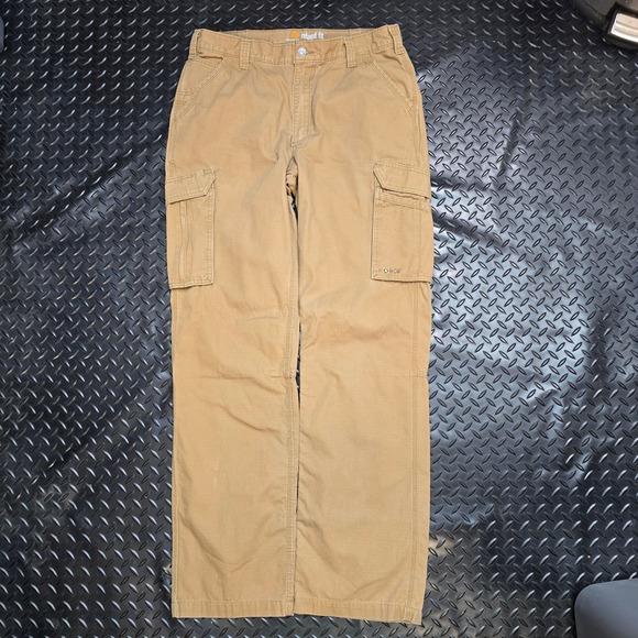 Carhartt Force Relaxed Fit Cargo Pants Mens 36x36 Tan Ripstop Work Trousers - Picture 2 of 13